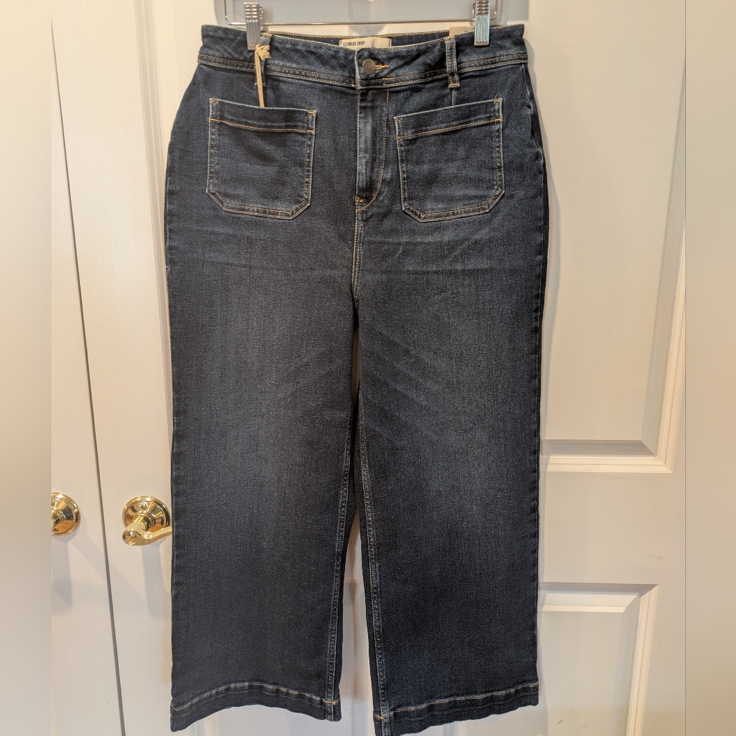 Nwt Fatface Keswick Wide Leg Cropped Jeans Denim Sz8r